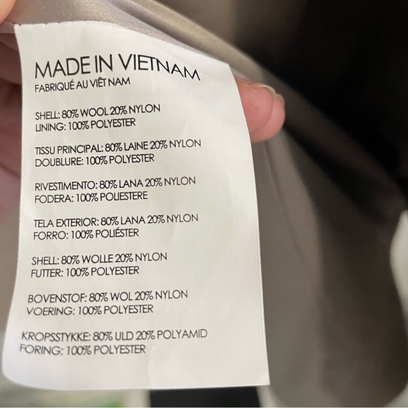 NWT Club Monaco Daylina Almond Beige Wool Coat Size Large Long Wool Coat - Picture 8 of 9